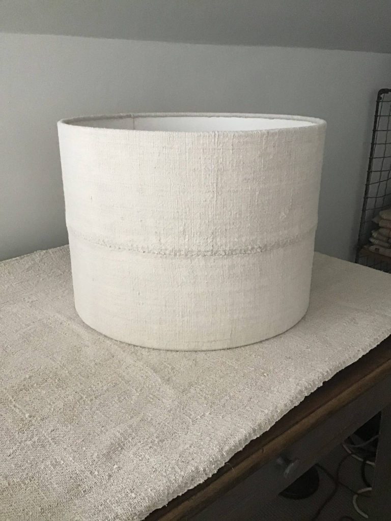 Large drum lampshade Hellish Designs vintage textiles